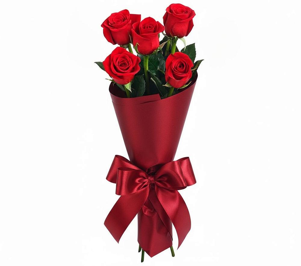 Букет 5 Красных роз Эдлесс Лав в Новый Быт