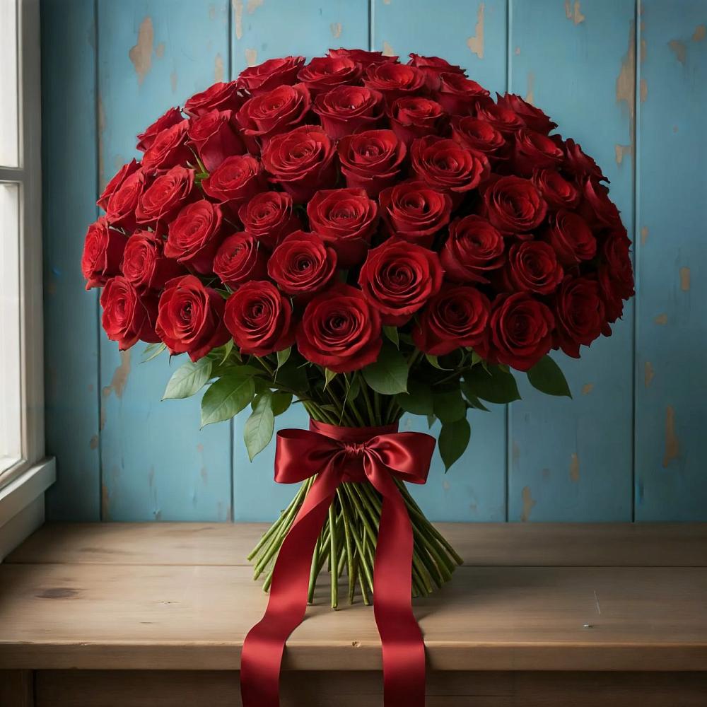 Букет Красные розы Блэк Меджик в Новый Быт