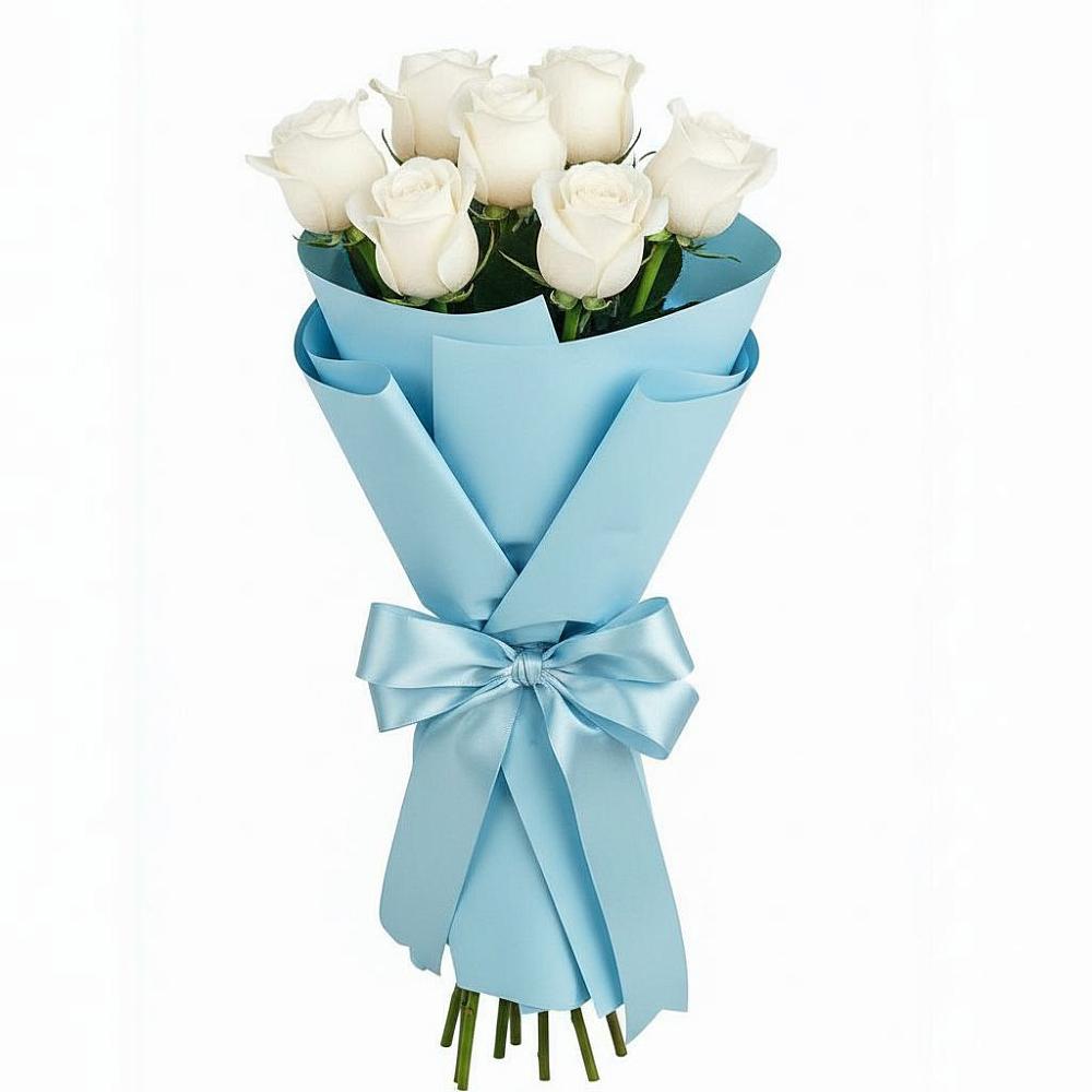 Букет 7 белых роз Проуд в Новый Быт