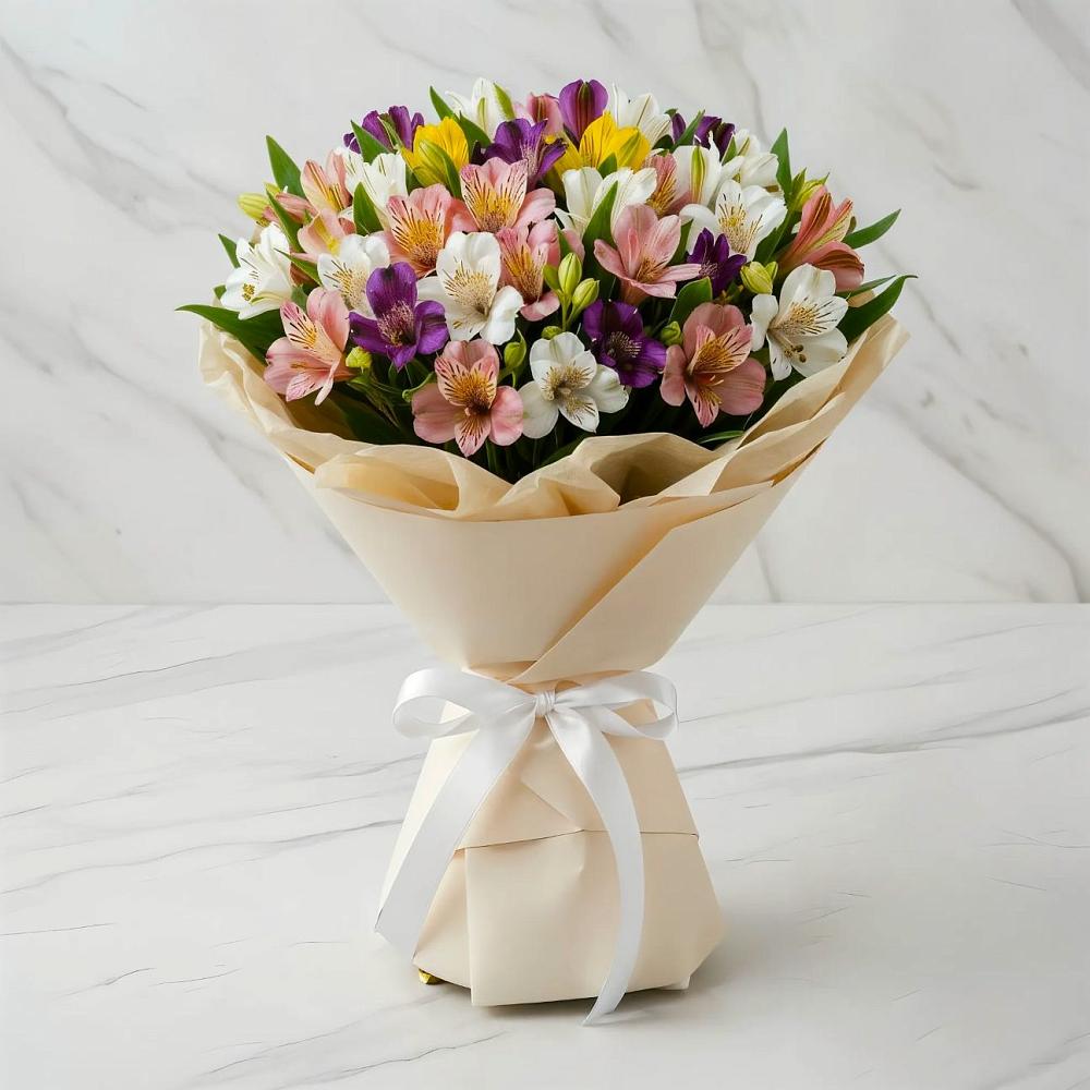 Букет цветов из: Альстромерии в Новый Быт