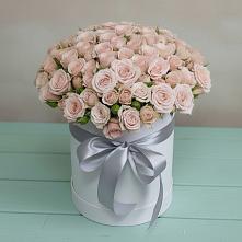 Цветочная композиция из Розы в шляпной коробке в Новый Быт