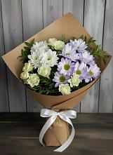 Букет цветов из:  Хризантемы и Розы в Новый Быт