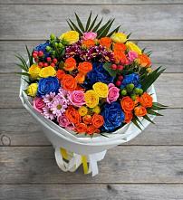 Букет цветов из:  Розы и Хризантемы в Новый Быт