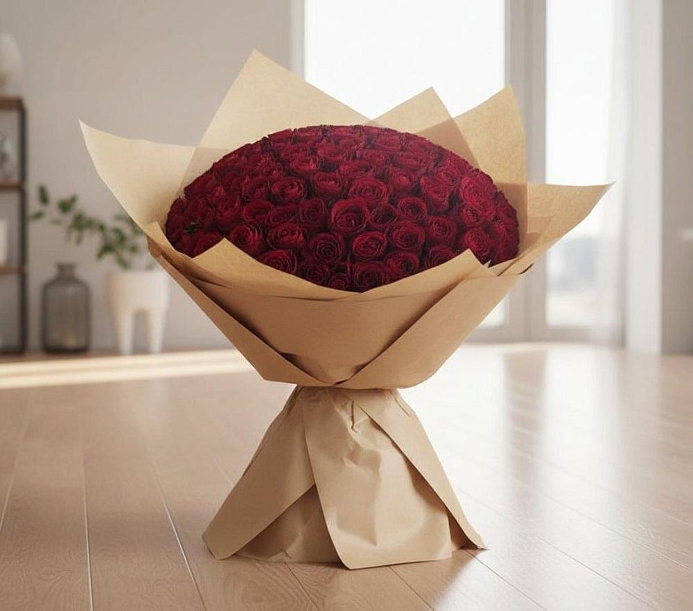 Букет 101 Красная роза в Новый Быт