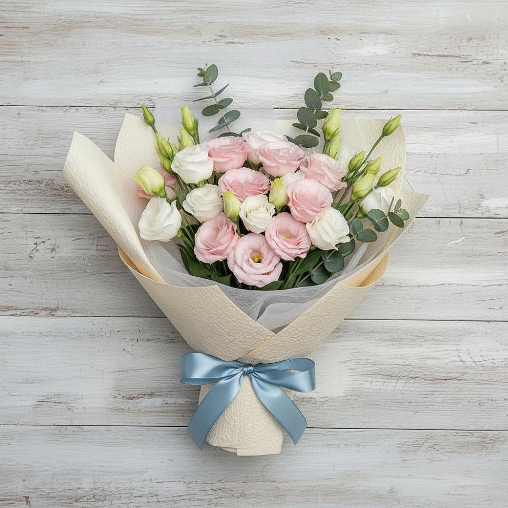 Букет цветов из: Лизиантусы в Новый Быт